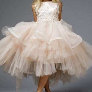 Petite Adele, girls dress size 10, beige